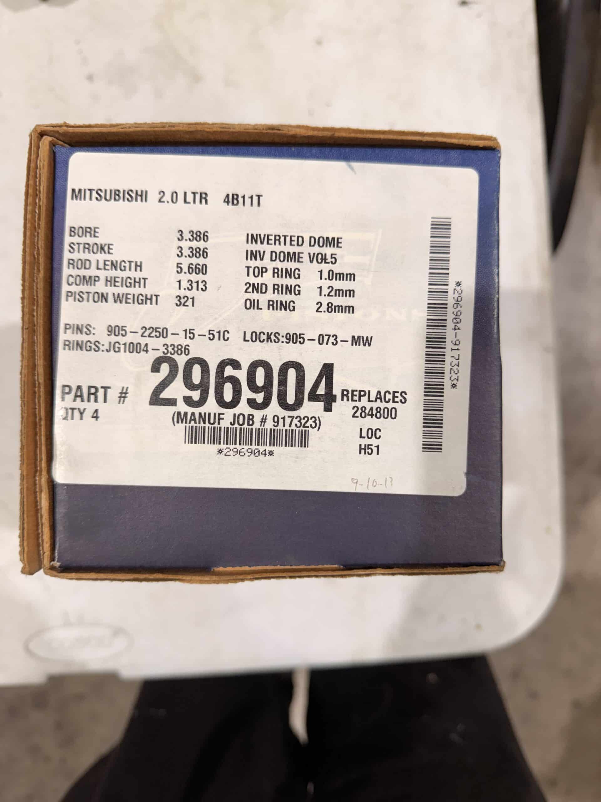 JE 4B11T Mitsubishi Piston Set - Image 4